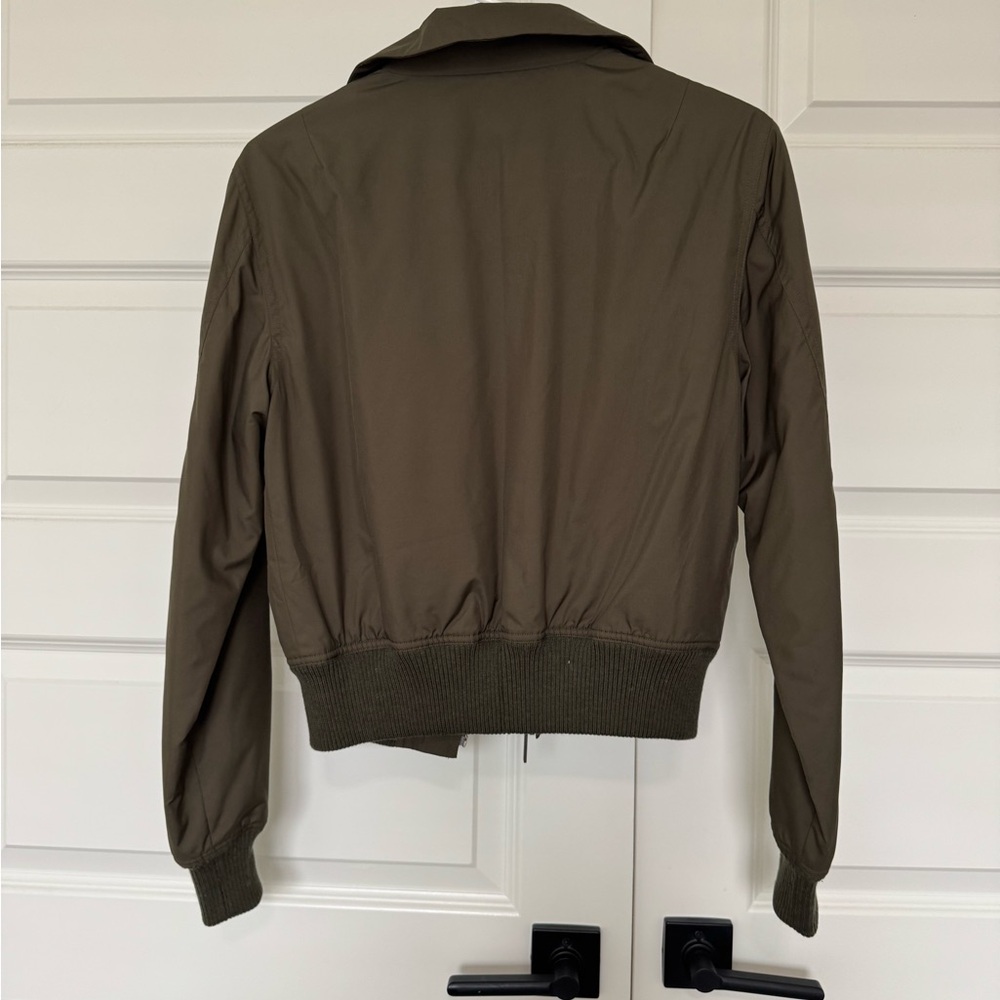 Vince Shrunken Crop Bomber Jacket - women S - green